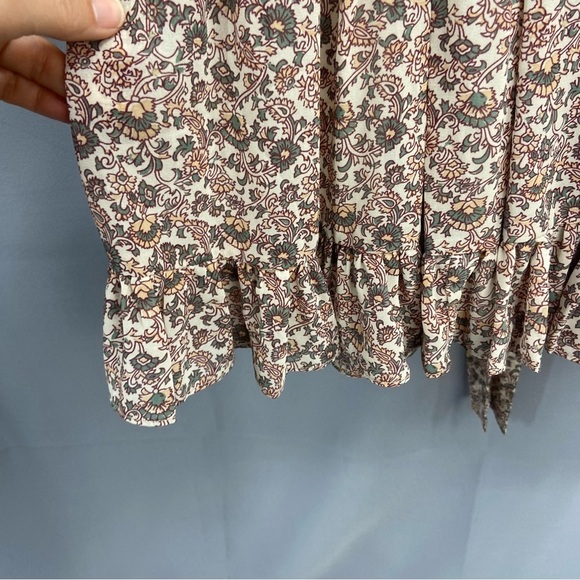 O.p.t. Lea Long Sleeve Tiered Ditsy Floral Mini Dress Size Small - Picture 9 of 11